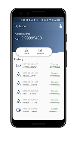 Android application AET eWallet screenshort