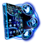 Dark Blue Fractal Theme Launcher Apk