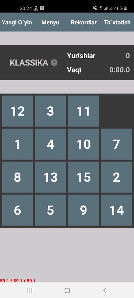Puzzle 15 Screen 1
