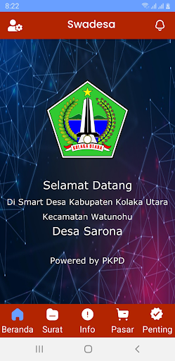 Android application Swadesa Kolaka Utara screenshort