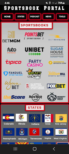 Android application SPORTSBOOK PORTAL screenshort