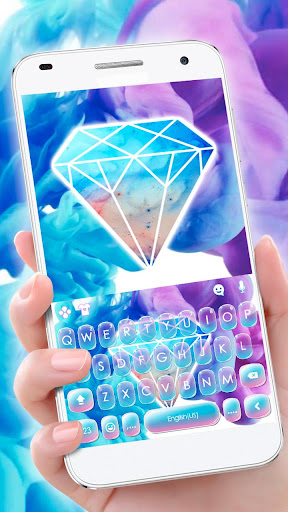 Android application Blue Purple Ink Diamond Keyboa screenshort