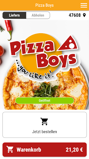 Android application Pizza Boys screenshort