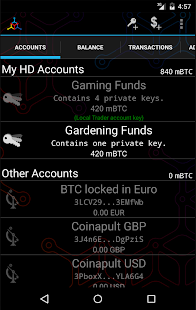 Mycelium Bitcoin Wallet Screenshot