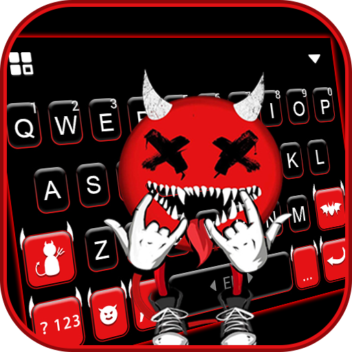 Red Rocker Devil Keyboard Back logo