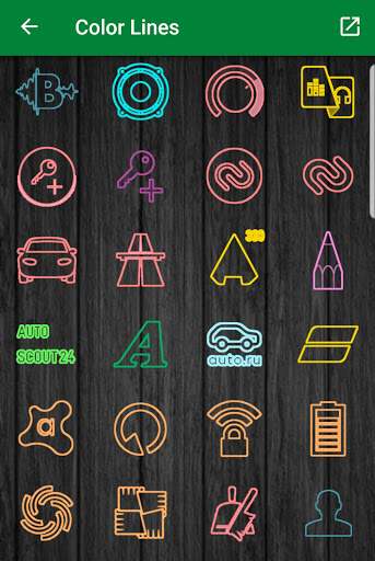 Líneas de color - Paquete de iconos