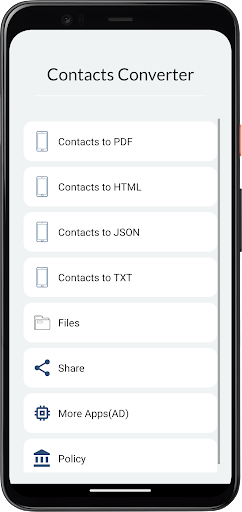 Contacts Converter Screen 2