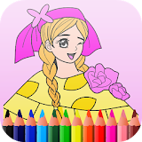 princess flower coloring book icon
