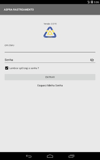 Android application ASPRA Rastreamento screenshort