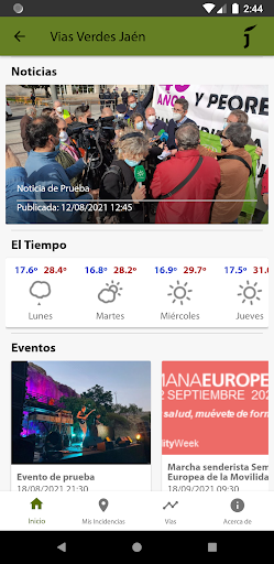 Android application Vías Verdes - Dipujaen screenshort