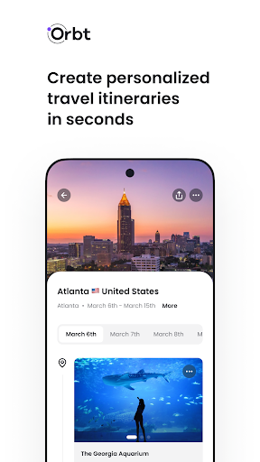 Android application AI Trip Planner - Orbt screenshort