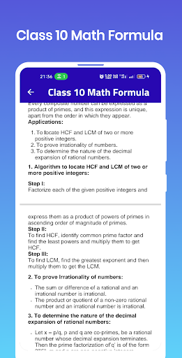 Class 10 Math Formula Screen 2