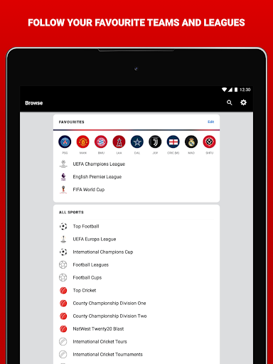 Screenshot of ESPN