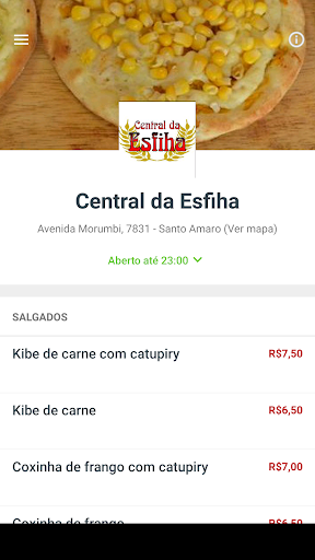 Android application Central da Esfiha screenshort