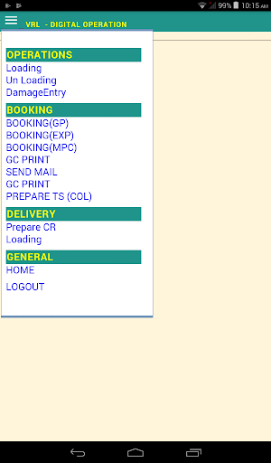 Android application VRL DIGITAL OPERATION screenshort