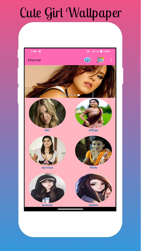 Android application Cute Beautiful Girls Wallpaper screenshort