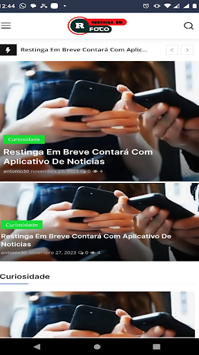 Android application Restinga Em Foco screenshort
