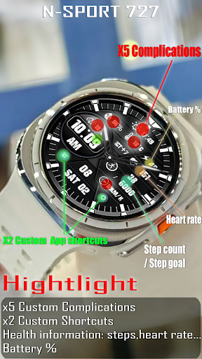 N-SPORT727 Hybird Watch Face screenshot 2