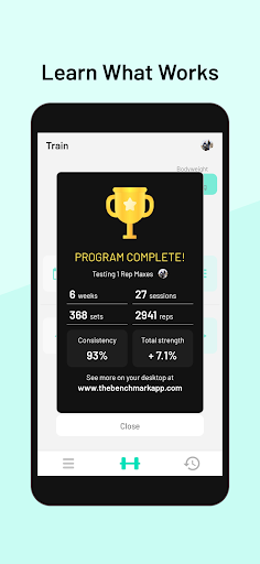 Benchmark: Workout tracker Screen 3