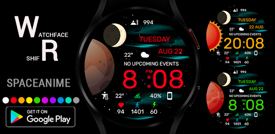 Space Anime Digital Watch Face