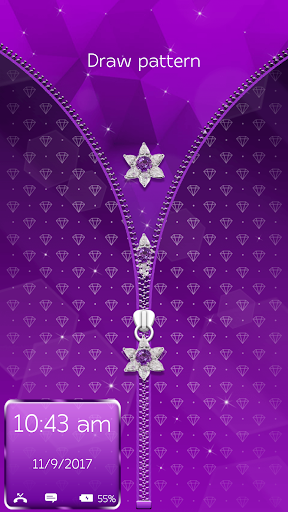 Purple Diamond Flower Zipper Screen 3