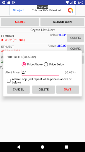 Crypto Alert Price Screen 2