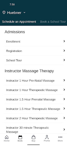 Academy for Massage Screen 2