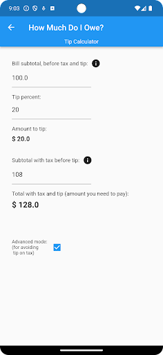 How Much Do I Owe? Screen 3