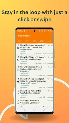 Android application iHacker News screenshort