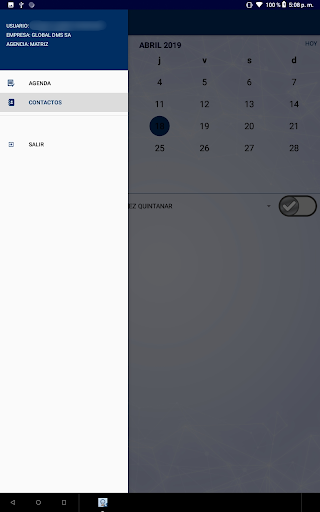 Android application Global Administrador screenshort