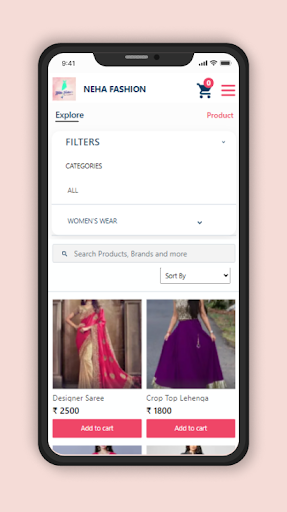 Android application Neha Fashion screenshort