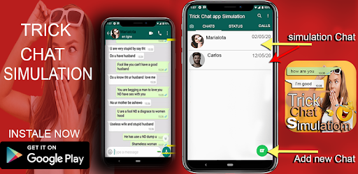 trick chat app simulation, true - Applications sur Google Pl