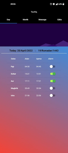 Android application Tawfiiq screenshort