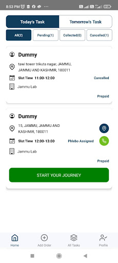 Pathkind Phlebo App Screen 2