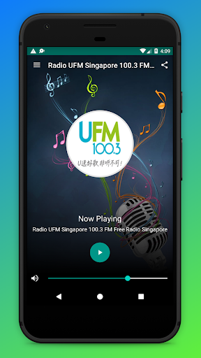 Android application UFM 1003 Singapore Radio App screenshort