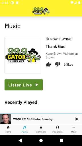 Android application 99.9 Gator Country screenshort