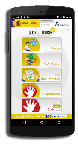 Android application DNIe Autoprohibidos screenshort