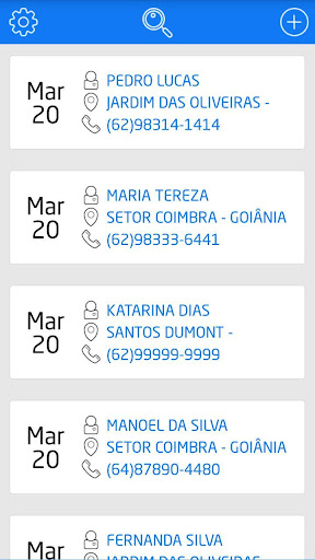 Android application Cadastro de Clientes screenshort