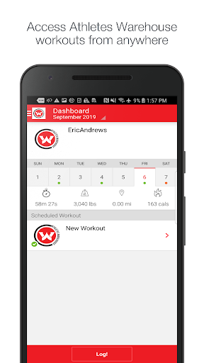 Android application Athletes Warehouse screenshort