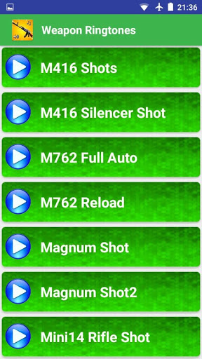 Android application Weapon Ringtones screenshort