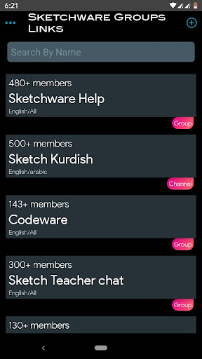 Android application Sketchware Group Links screenshort