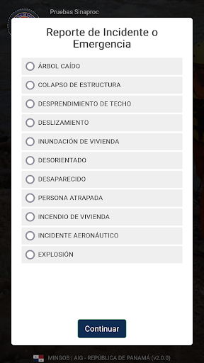 SINAPROC ALERTA Screen 3