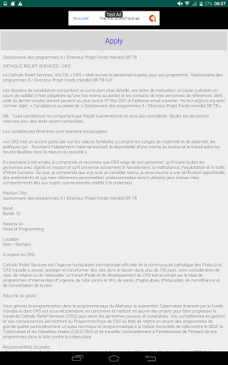 Mali Jobs, Jobs in Mali Screen 2