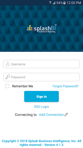 Android application SplashBI screenshort