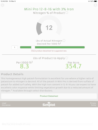BEST® Fertilizer Spread Rates Screen 3