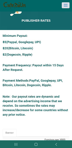 Cute2win -URL Shortener - Earn