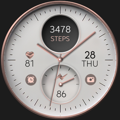 White Rose Gold watch face Logo