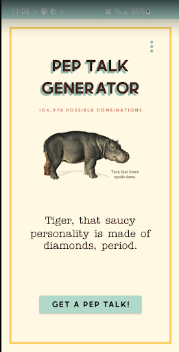 Android application Unofficial Pep Talk Generator screenshort