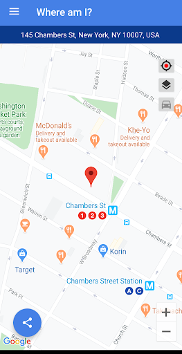 Android application Where am I? - GPS Positioning screenshort