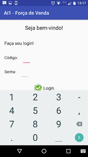 Android application Dias Gomes Ai1 Força de Venda screenshort